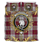 Cunningham Dress Burgundy (Dance) Tartan Crest Bedding Set - Golden Thistle Style
